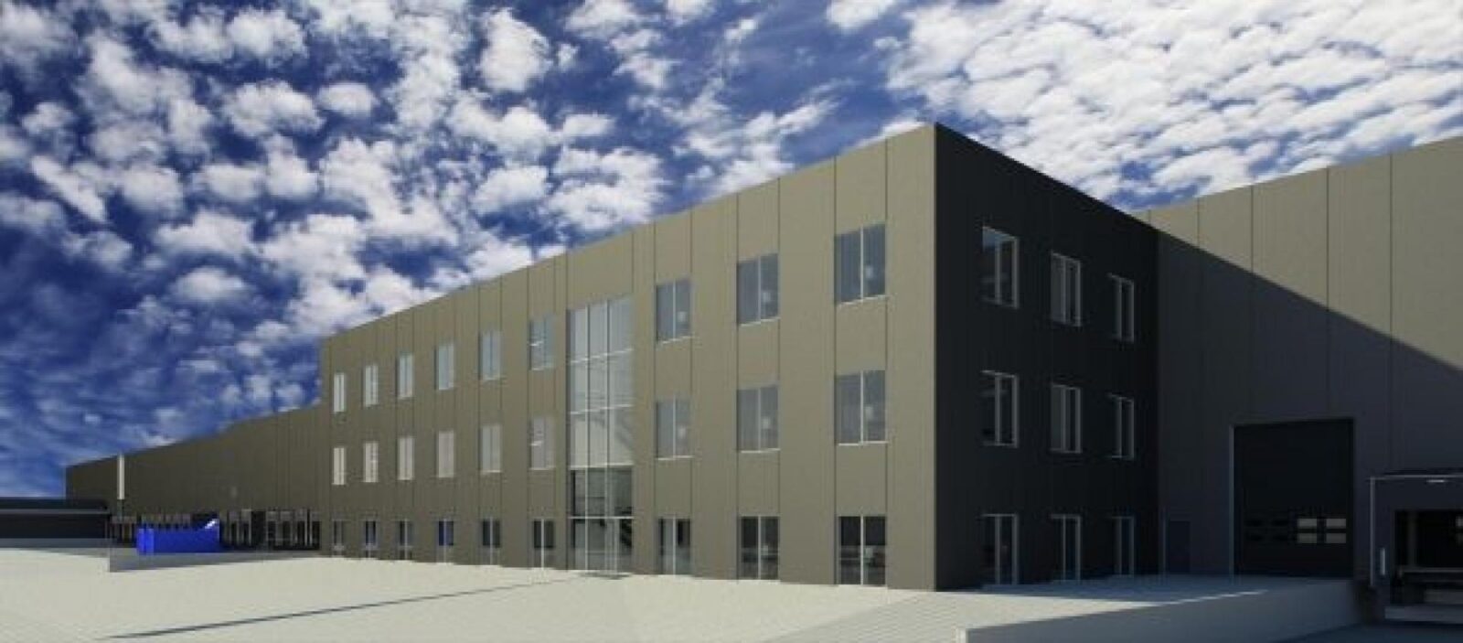 T. Hansens nye logistikcenter og dækhotel i Middelfart får flot lysindfald fra Fjelsø glas-alu facader.