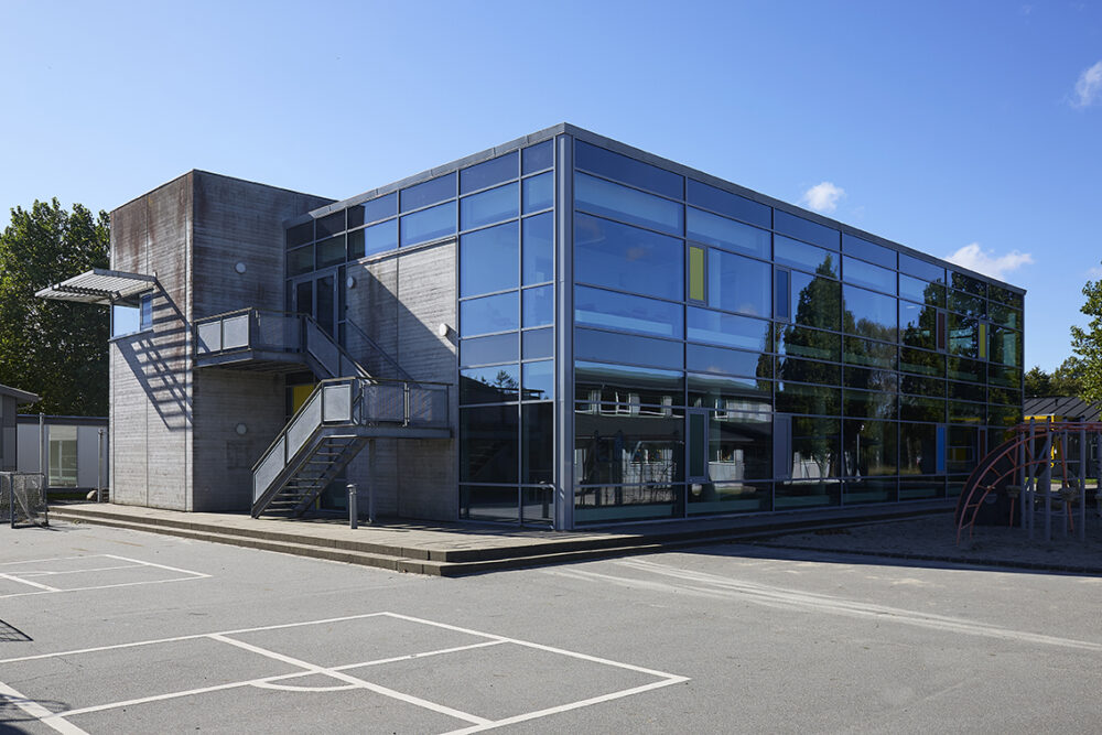 Nørre Aaby Skole på Fyn med facader fra Fjelsø Fyn